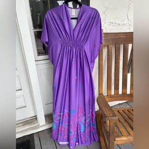 Vintage Street Scene Caftan Kaftan Size Medium